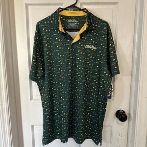 Old Row NWT Men's‎ Tailgater, Dark Green Printed Polo Size 2 Xl Football